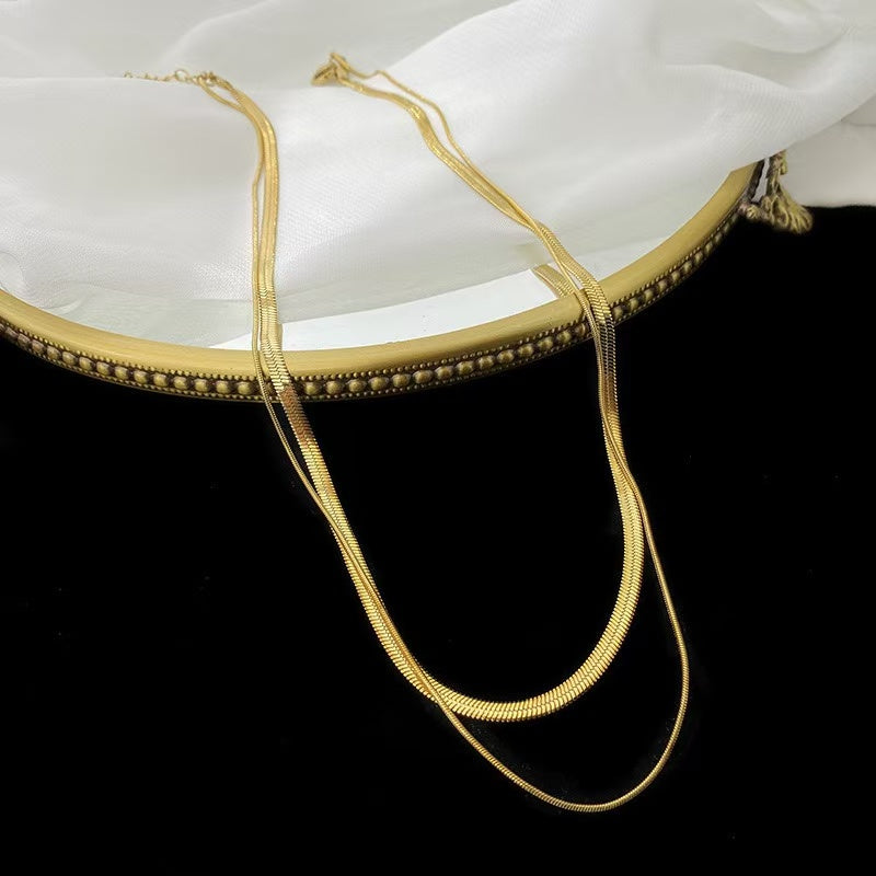 #37 Stainless Steel Gold Plated Necklace 2 Year Color Warranty with 50 Pieces Minimum Order