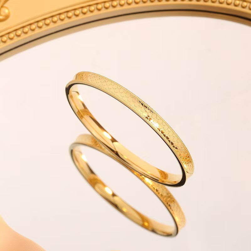 #3 Stainless Steel Gold Plated Bracelet 2 Year Color Warranty with 50 Pieces Minimum Order