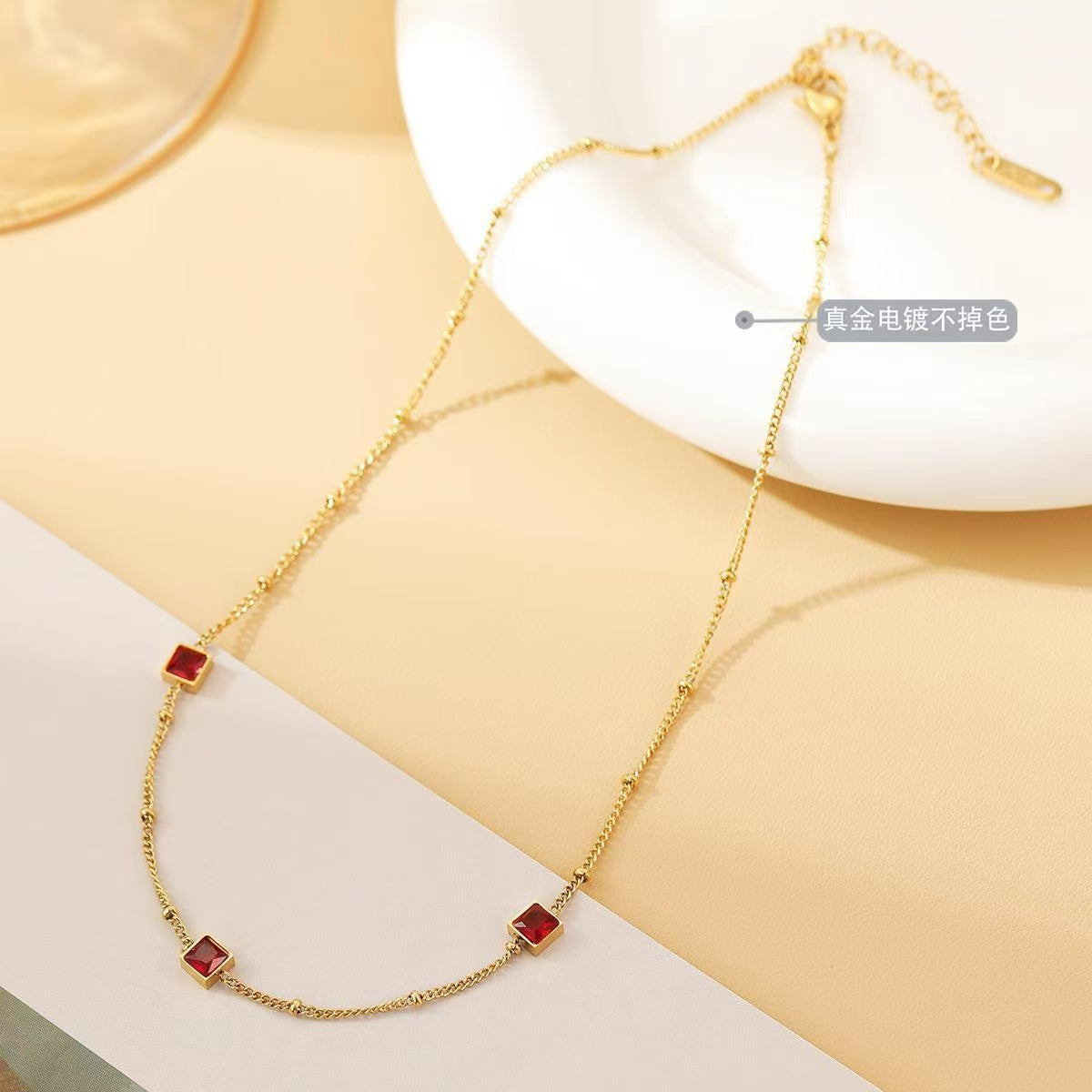 #44 stainless steel gold-plated necklace 2-year color warranty with 50 pieces minimum order