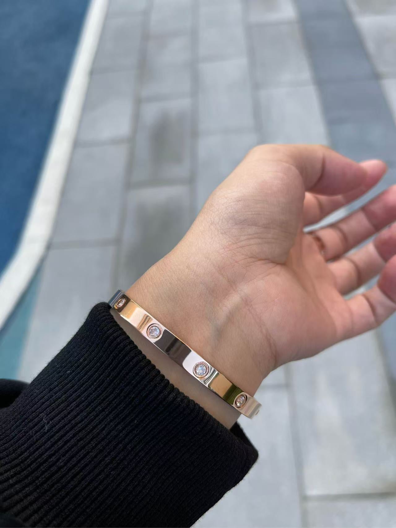 #5 Stainless steel rose gold bracelet 2 year color warranty with a minimum order of 50 pieces
