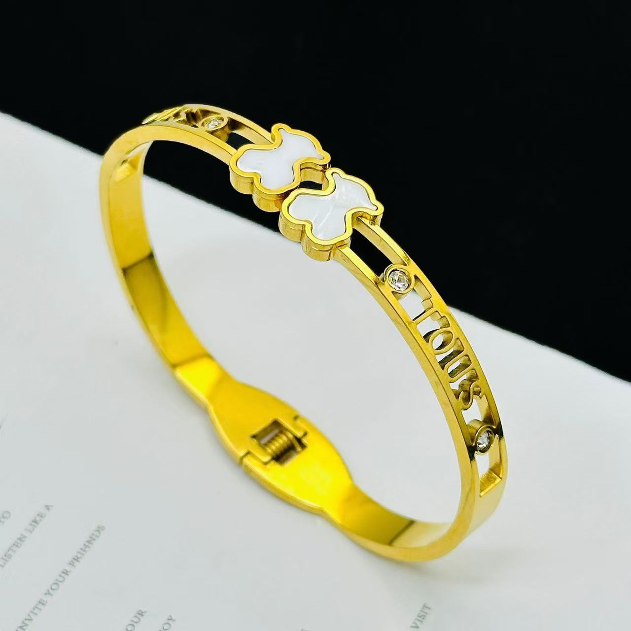 #7 Stainless steel gold-plated bracelet 2-year color warranty with a minimum order of 50 pieces