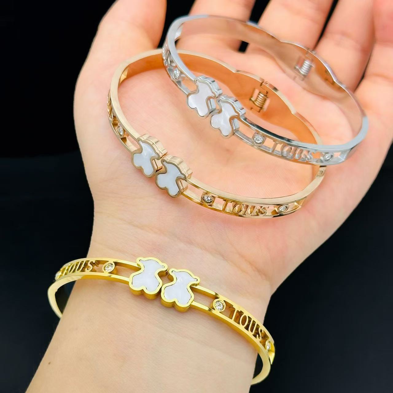 #7 Stainless steel gold-plated bracelet 2-year color warranty with a minimum order of 50 pieces