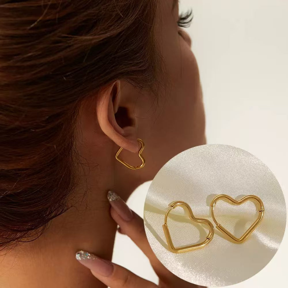 #15 Stainless Steel Rose Gold Earrings 2 Year Color Warranty with 50 Pieces for Minimum Order