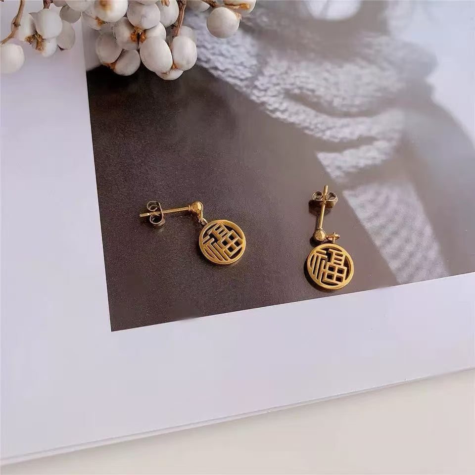#16 Stainless Steel Rose Gold Earrings 2 Year Color Warranty with 50 Pieces for Minimum Order