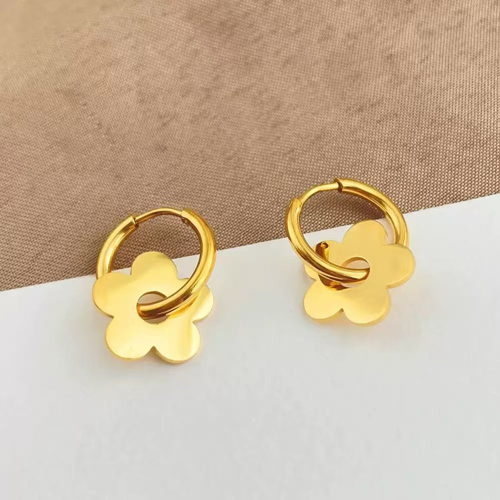 #17 Stainless Steel Rose Gold Earrings 2 Year Color Warranty with 50 Pieces for Minimum Order