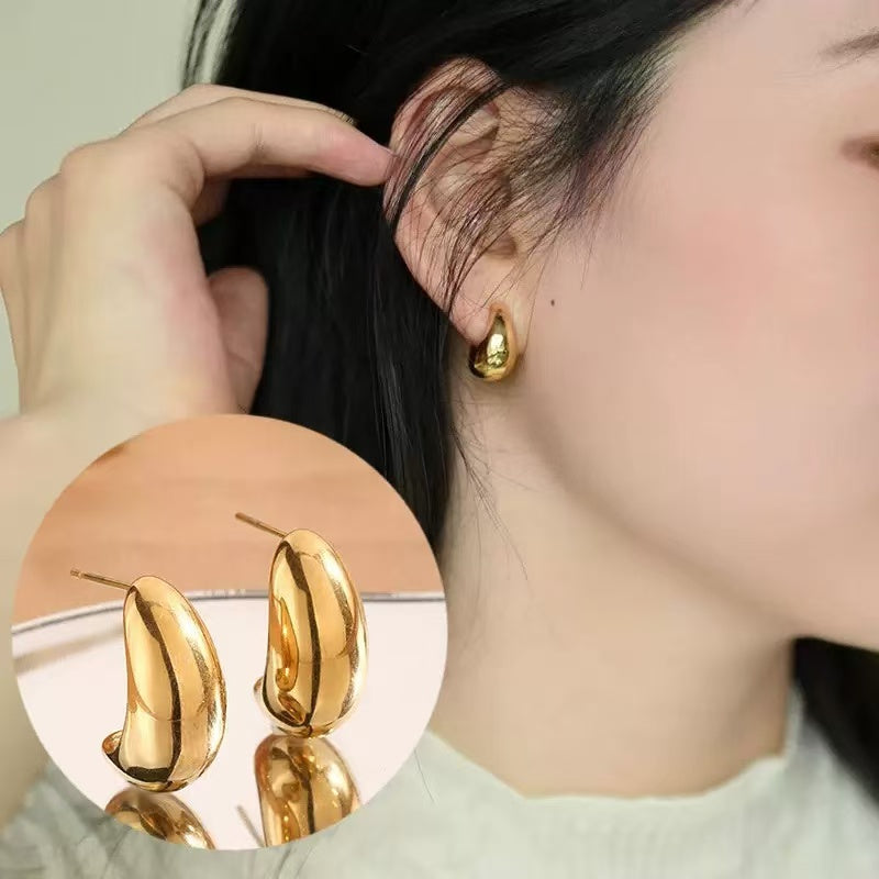 #18 Stainless Steel Rose Gold Earrings 2 Year Color Warranty with 50 Pieces Minimum Order