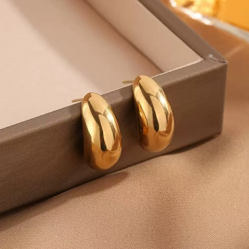 #18 Stainless Steel Rose Gold Earrings 2 Year Color Warranty with 50 Pieces Minimum Order
