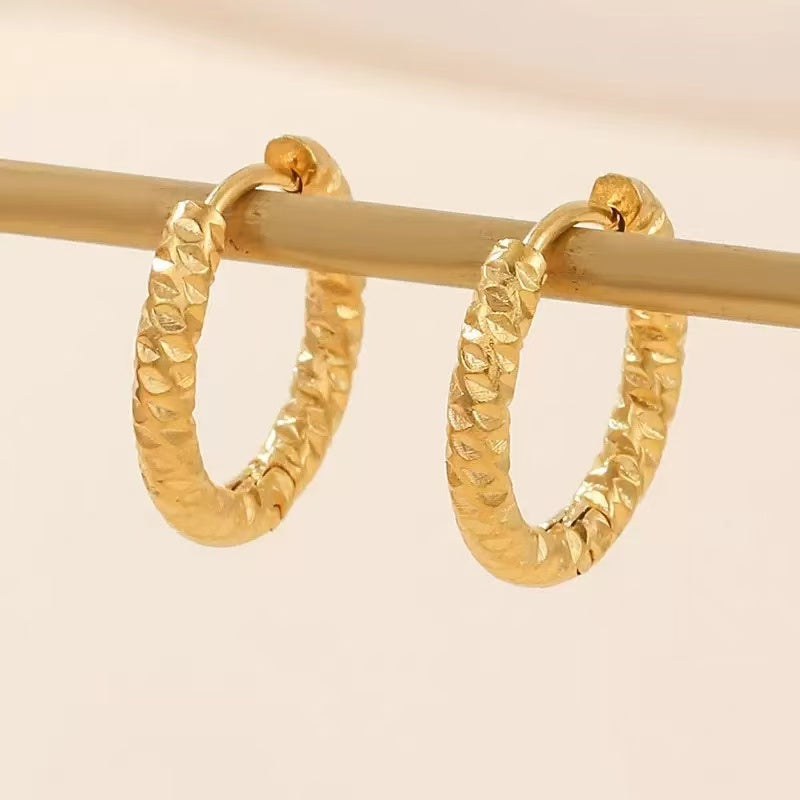 #19 Stainless Steel Rose Gold Earrings 2 Year Color Warranty with 50 Pieces Minimum Order
