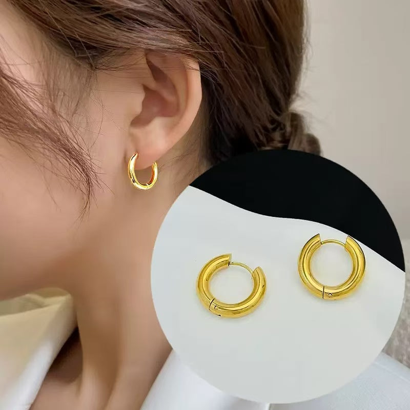 #20 Stainless Steel Rose Gold Earrings 2 Year Color Warranty with 50 Pieces for Minimum Order