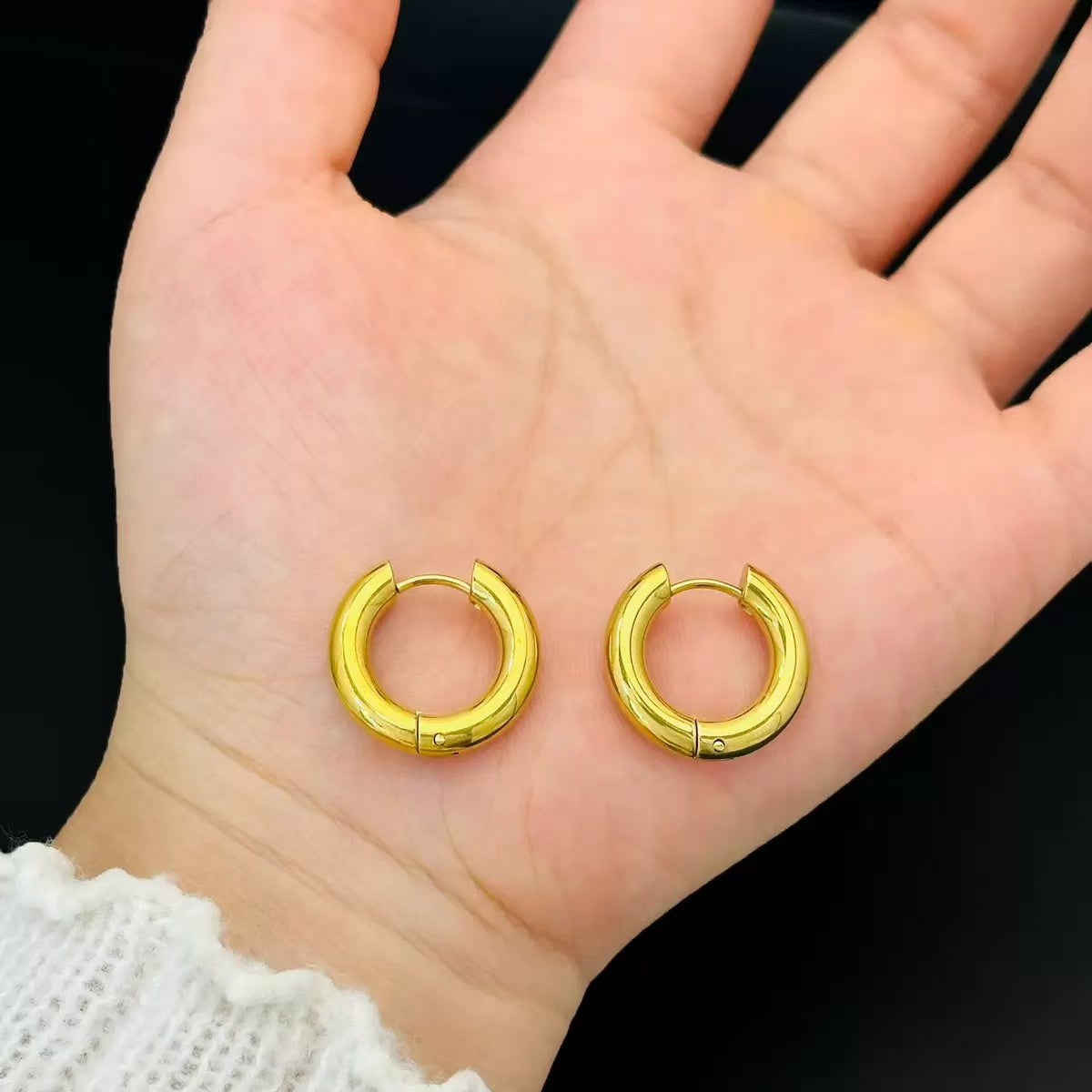 #20 Stainless Steel Rose Gold Earrings 2 Year Color Warranty with 50 Pieces for Minimum Order