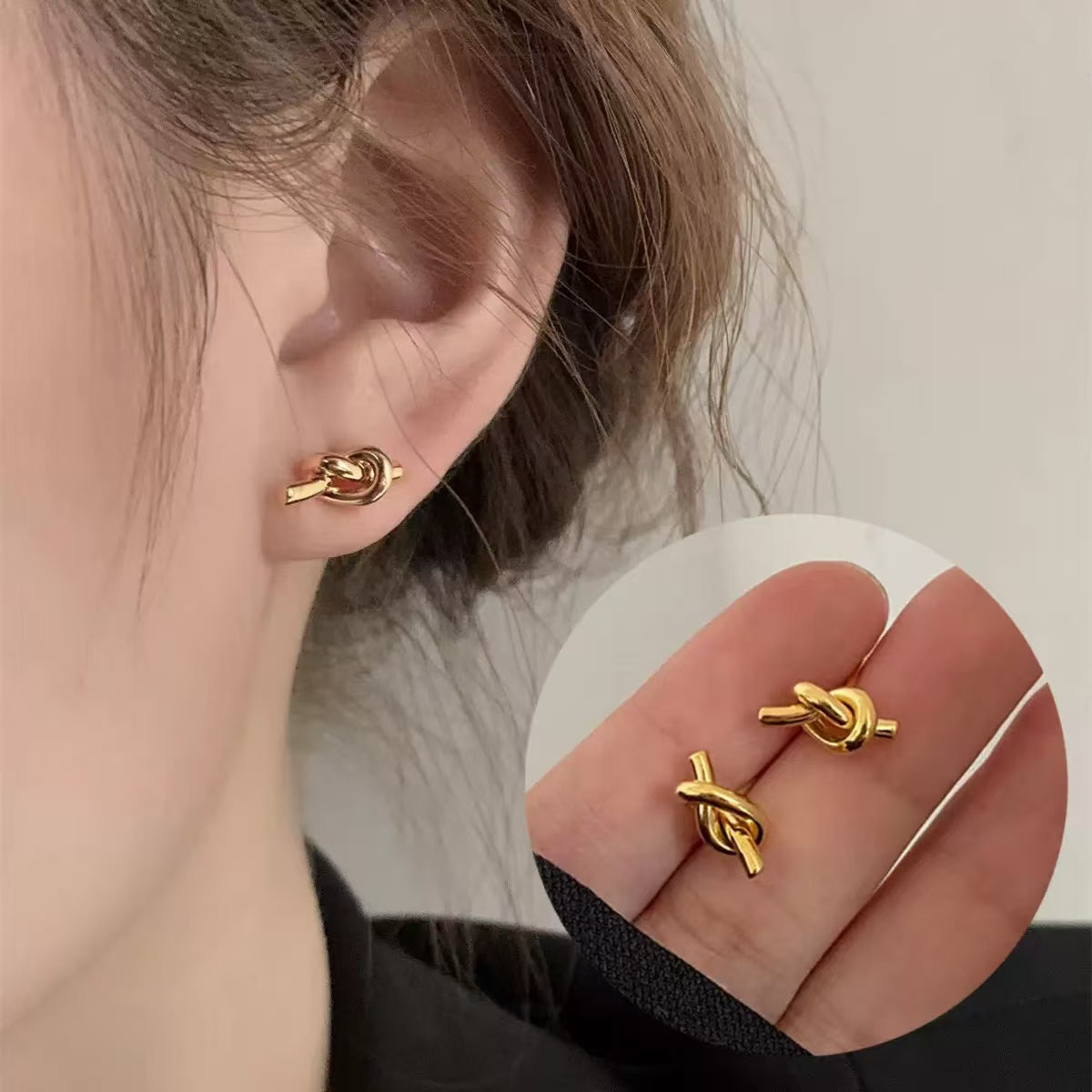 #23 Stainless Steel Rose Gold Earrings 2 Year Color Warranty with 50 Pieces Minimum Order