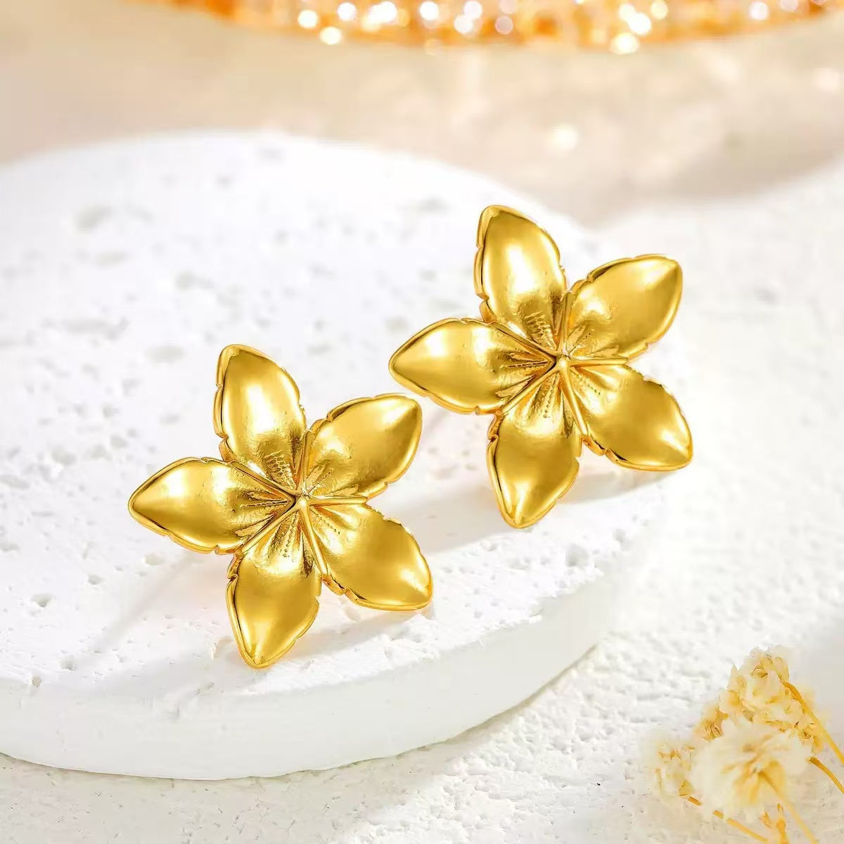 #28 Stainless Steel Rose Gold Earrings 2 Year Color Warranty with 50 Pieces for Minimum Order