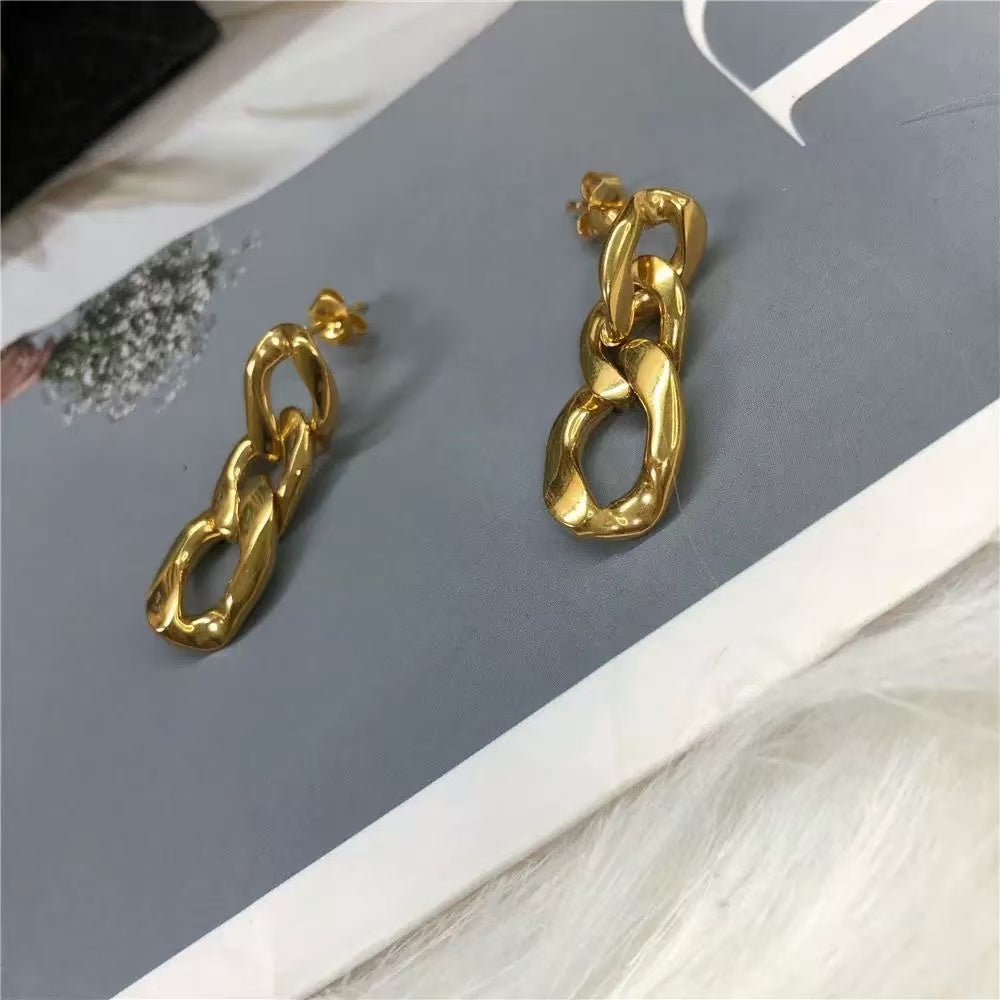 #29 Stainless Steel Rose Gold Earrings 2 Year Color Warranty with 50 Pieces Minimum Order