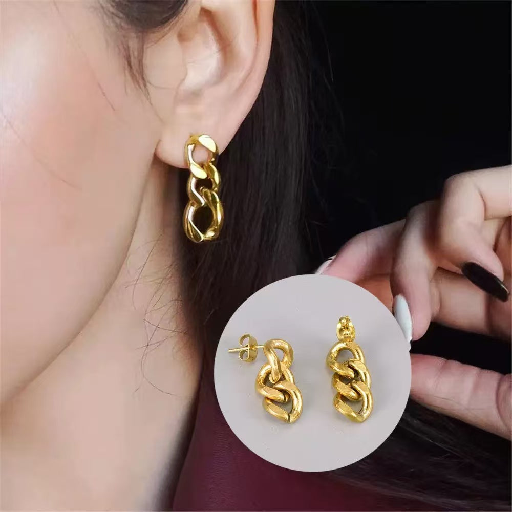 #29 Stainless Steel Rose Gold Earrings 2 Year Color Warranty with 50 Pieces Minimum Order