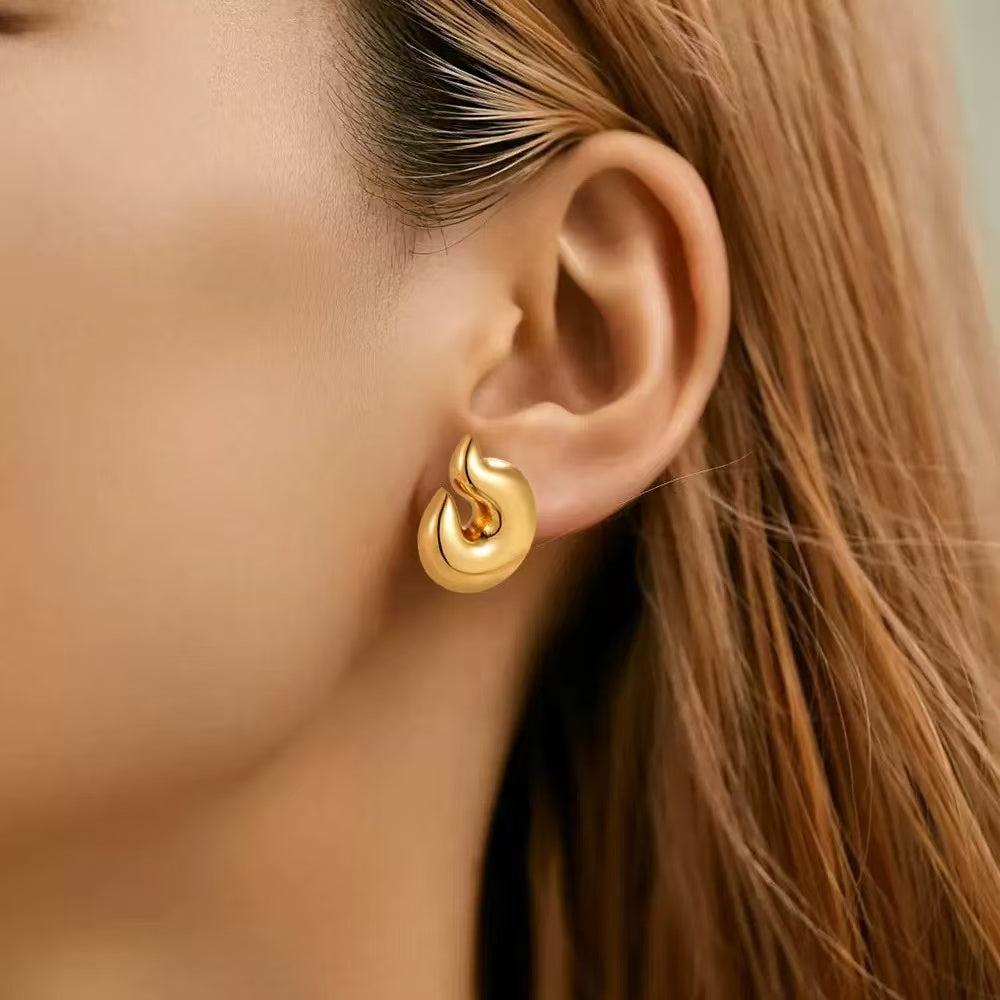 #31 Stainless Steel Rose Gold Earrings 2 Year Color Warranty with 50 Pieces for Minimum Order