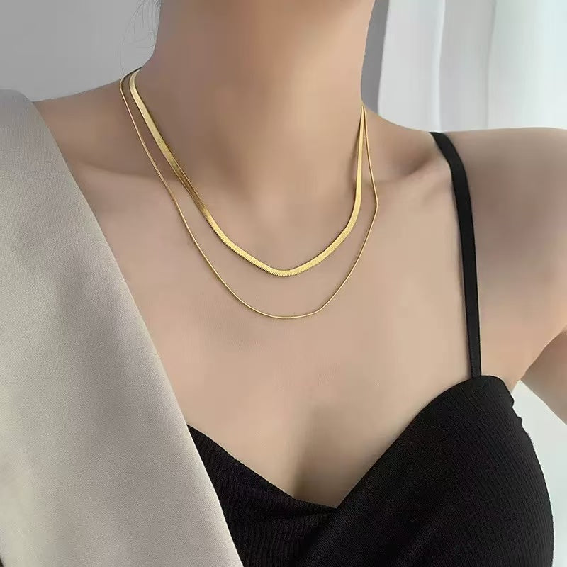#37 Stainless Steel Gold Plated Necklace 2 Year Color Warranty with 50 Pieces Minimum Order