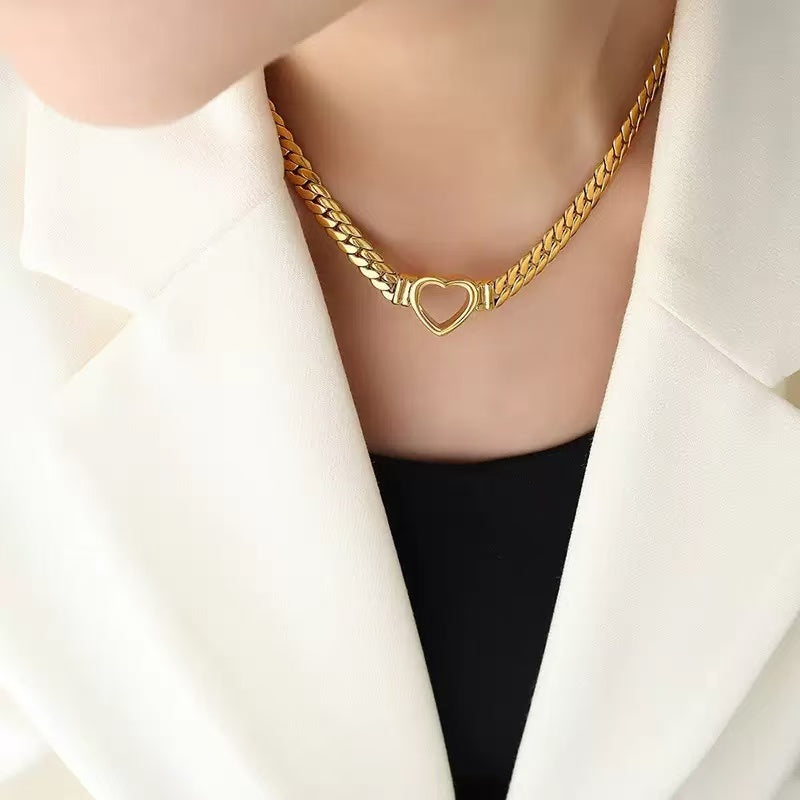 #38 stainless steel gold-plated necklace 2-year color warranty with a minimum order of 50 pieces