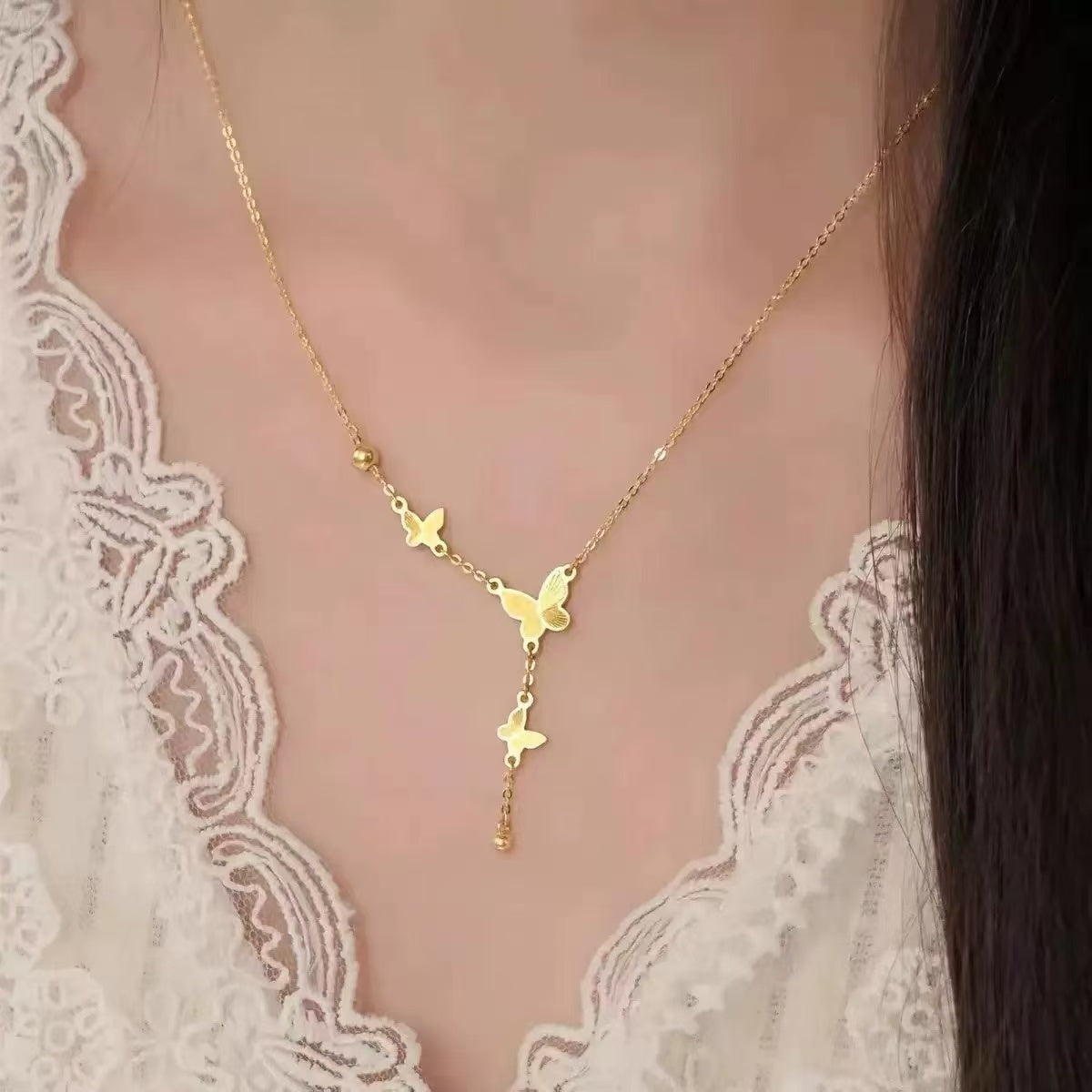 #39 stainless steel gold-plated necklace 2-year color warranty with 50 pieces minimum order