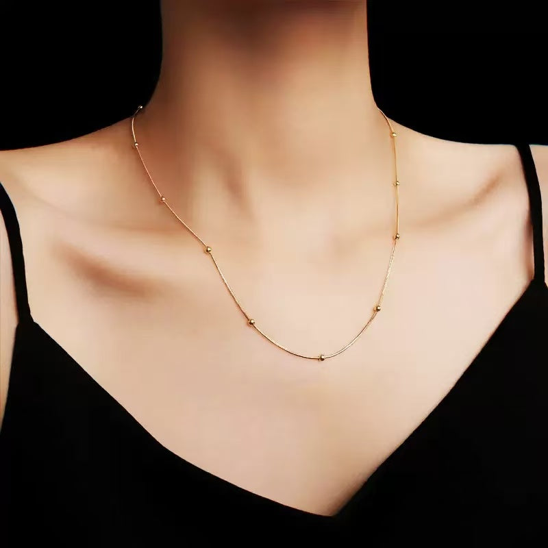 #40 stainless steel gold-plated necklace 2-year color warranty with 50 pieces minimum order