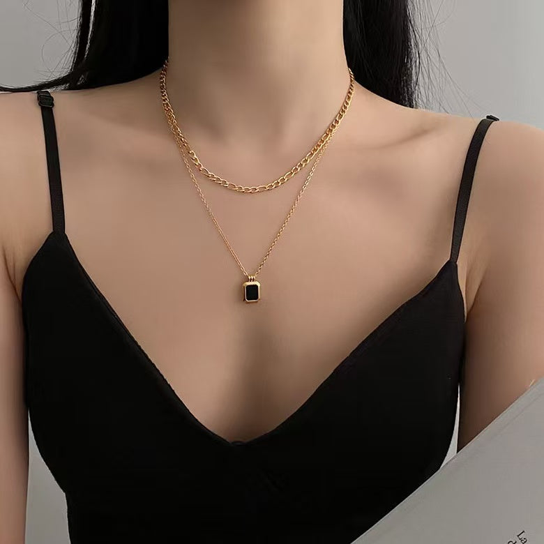 #53 stainless steel gold-plated necklace 2-year color warranty with 50 pieces minimum order