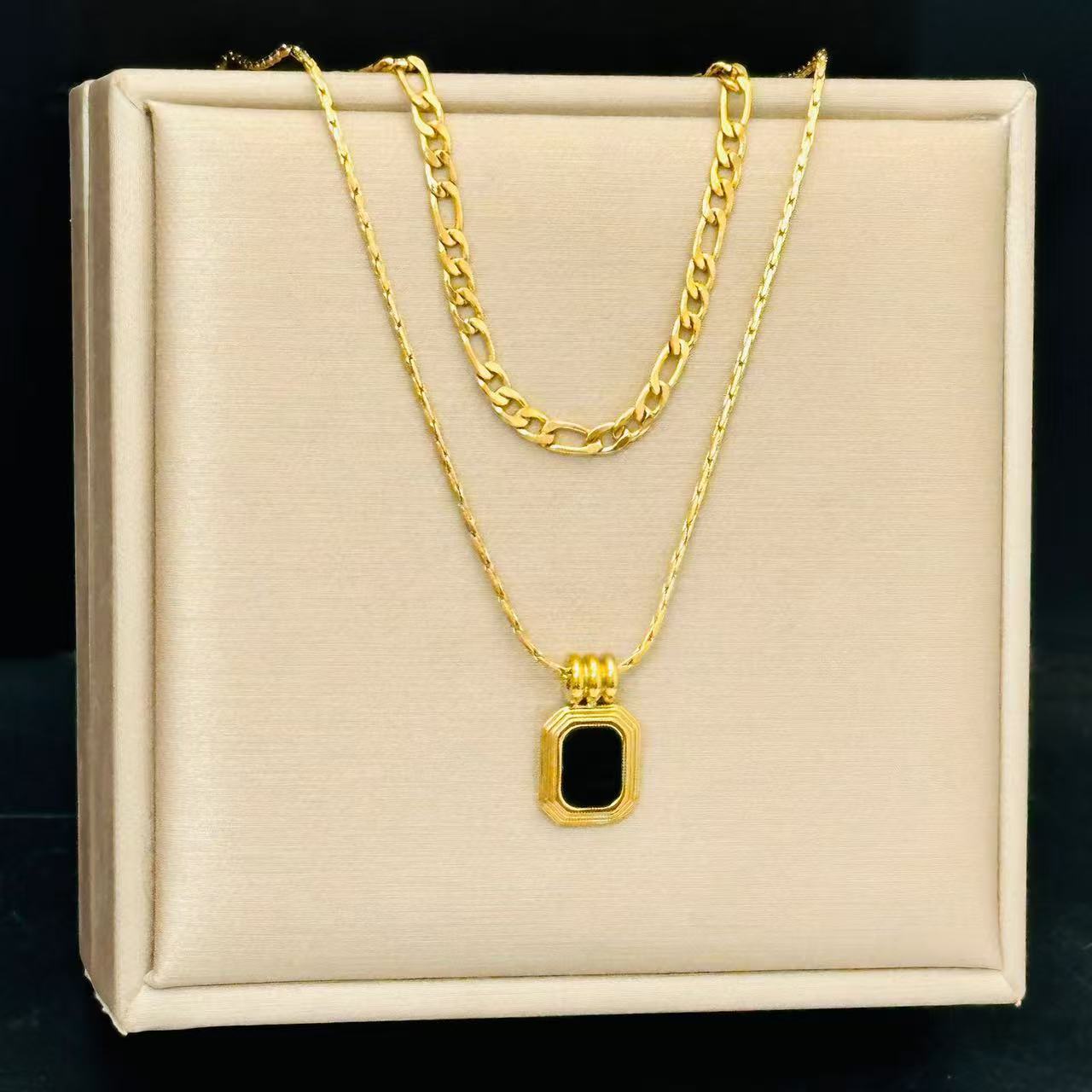#53 stainless steel gold-plated necklace 2-year color warranty with 50 pieces minimum order