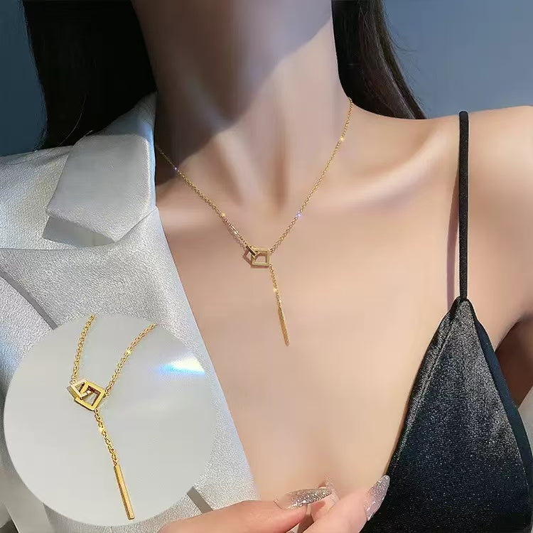 #56 stainless steel gold-plated necklace 2-year color warranty with 50 pieces minimum order