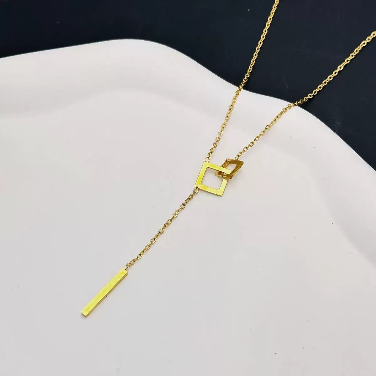 #56 stainless steel gold-plated necklace 2-year color warranty with 50 pieces minimum order