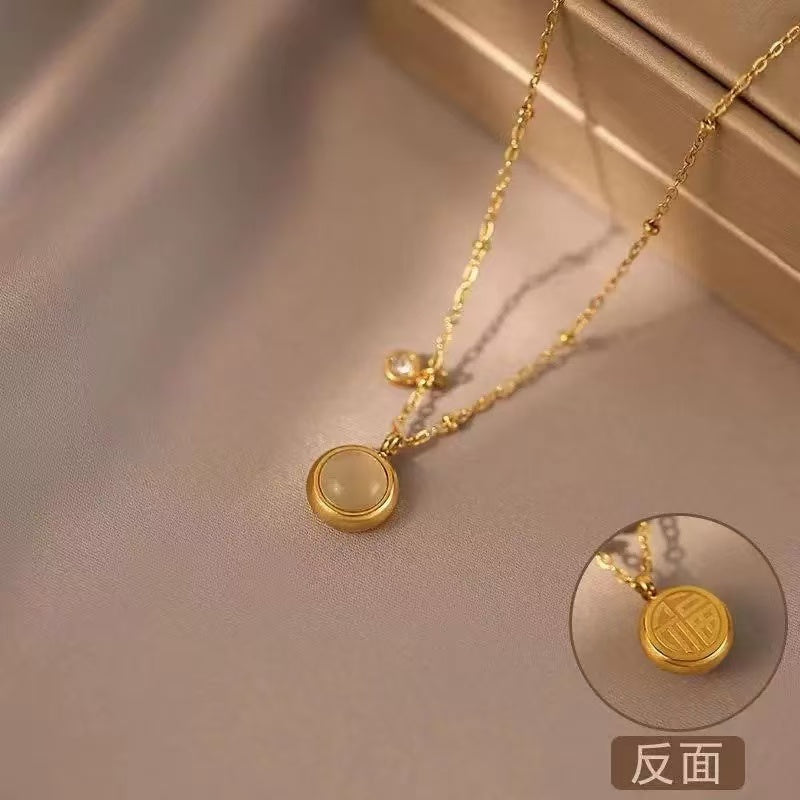 #57 stainless steel gold-plated necklace 2-year color warranty with 50 pieces minimum order