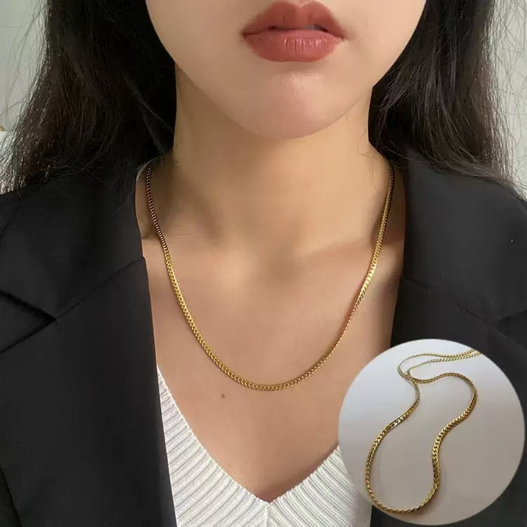#58 stainless steel gold-plated necklace 2-year color warranty with 50 pieces minimum order