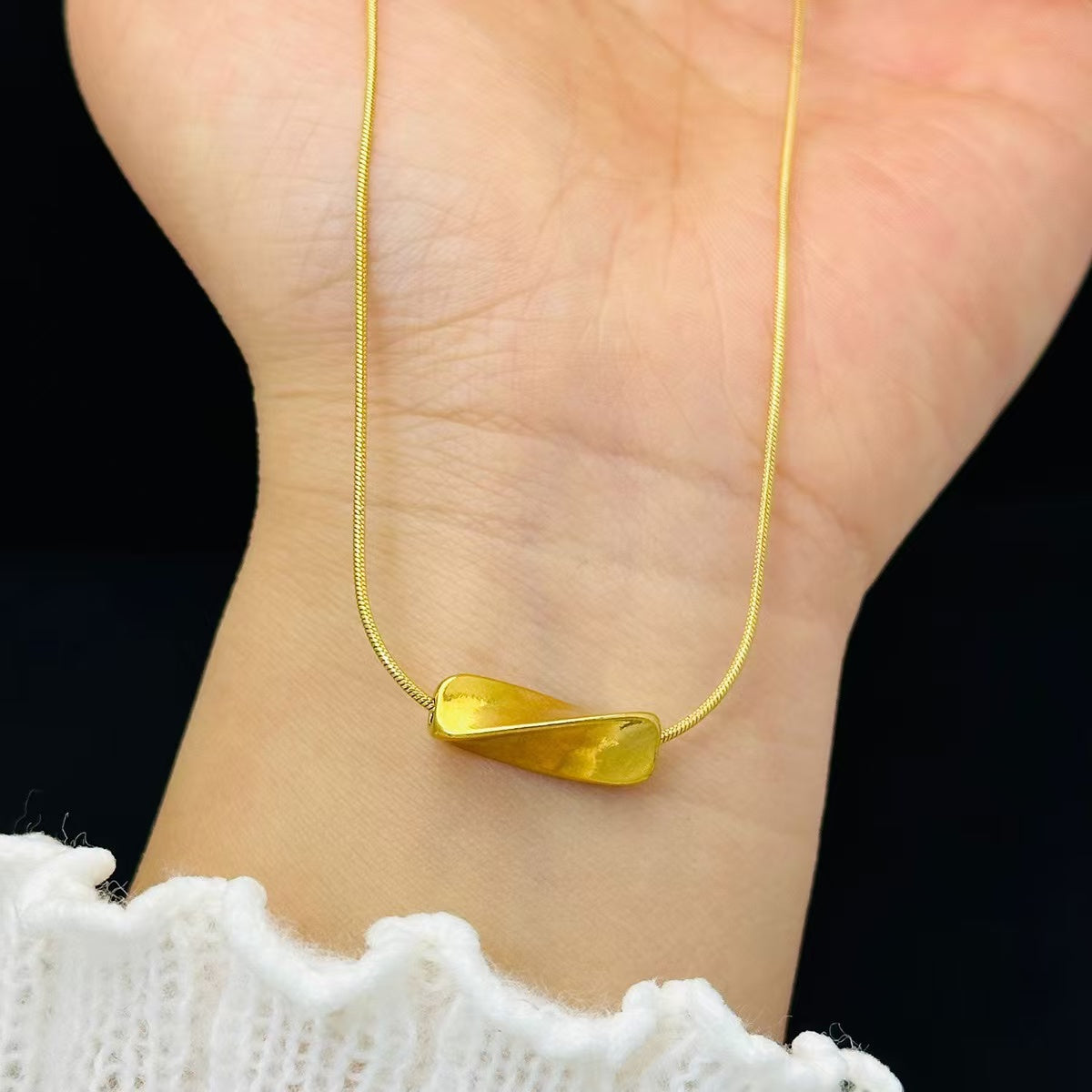 #62 stainless steel gold-plated necklace 2-year color warranty with 50 pieces minimum order