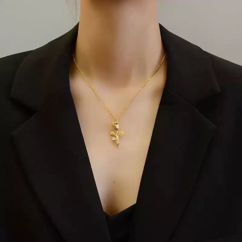 #63 stainless steel gold-plated necklace 2-year color warranty with 50 pieces minimum order
