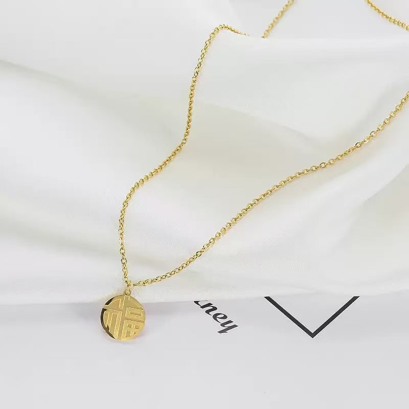 #64 stainless steel gold-plated necklace 2-year color warranty with 50 pieces minimum order