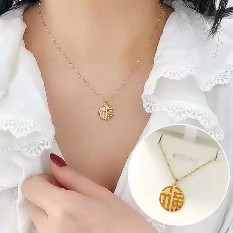 #64 stainless steel gold-plated necklace 2-year color warranty with 50 pieces minimum order
