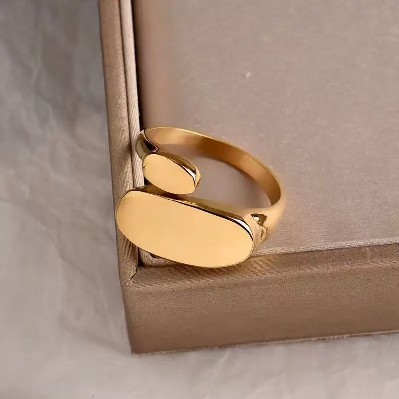 #66 Stainless Steel Gold Plated Ring 2 Year Color Warranty with 50 Pieces Minimum Order