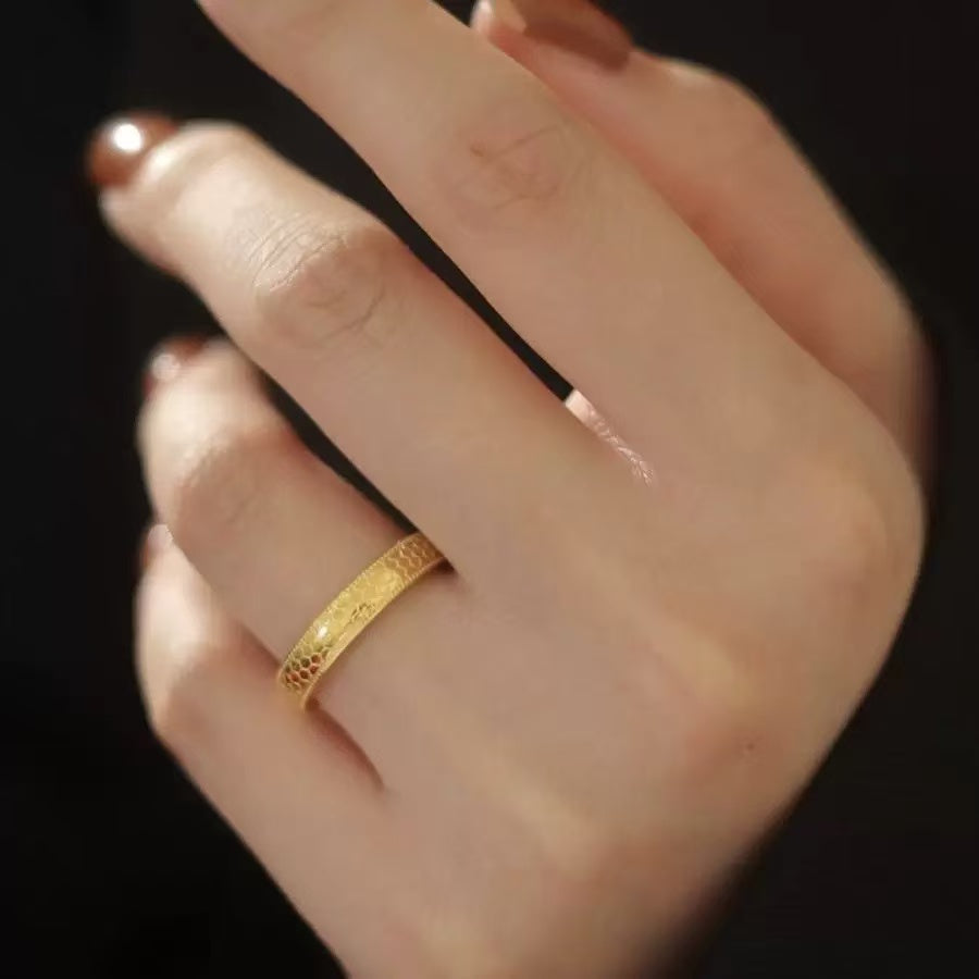 #67 Stainless Steel Gold Plated Ring 2 Year Color Warranty with 50 Pieces Minimum Order