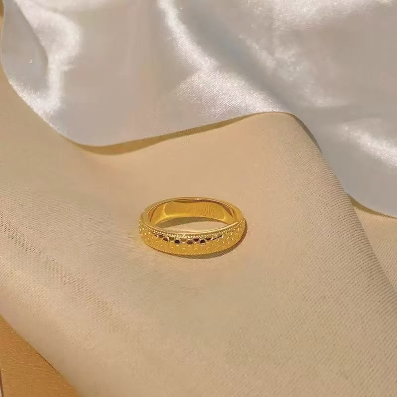 #67 Stainless Steel Gold Plated Ring 2 Year Color Warranty with 50 Pieces Minimum Order