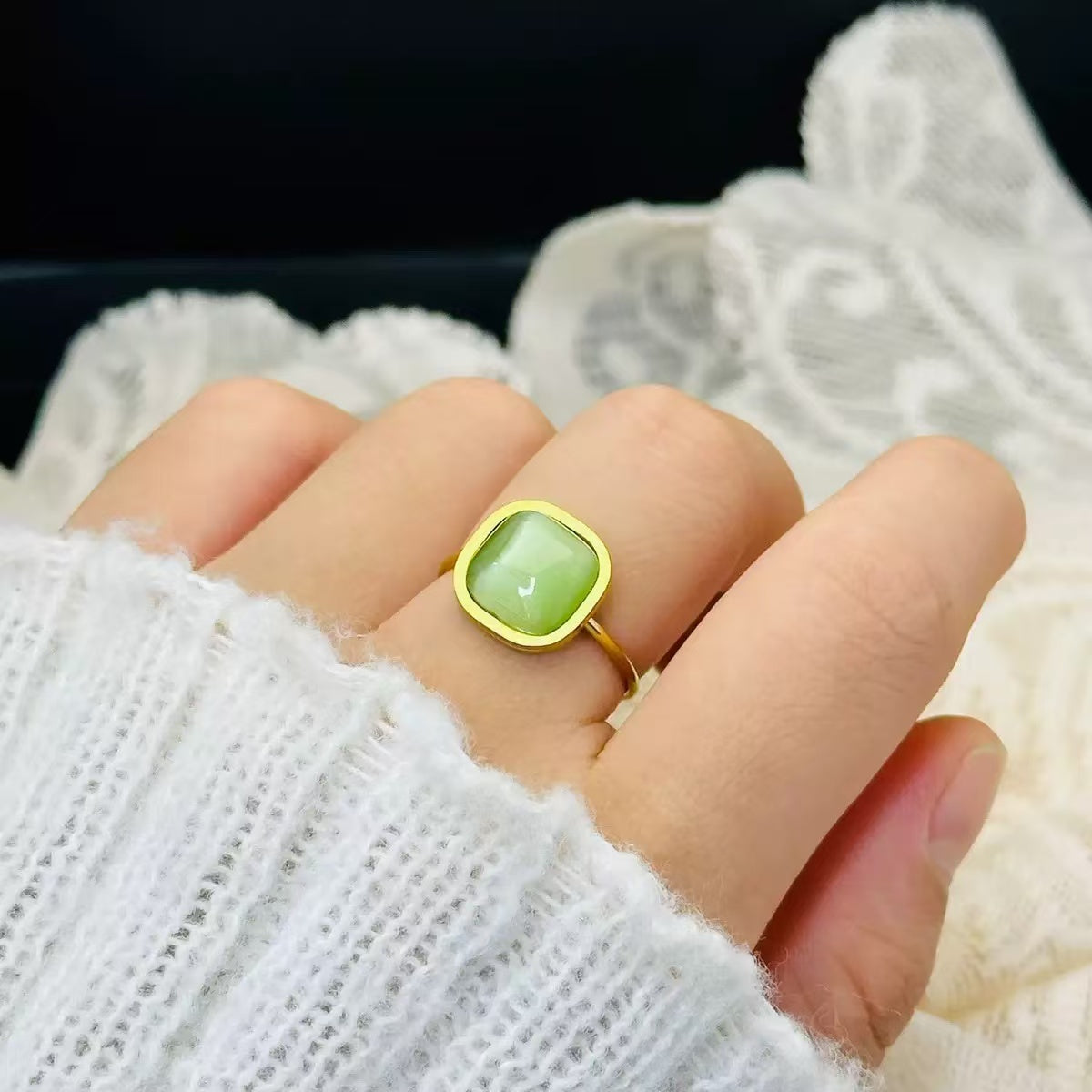 #68 Stainless Steel Gold Plated Ring 2 Year Color Warranty with 50 Pieces Minimum Order