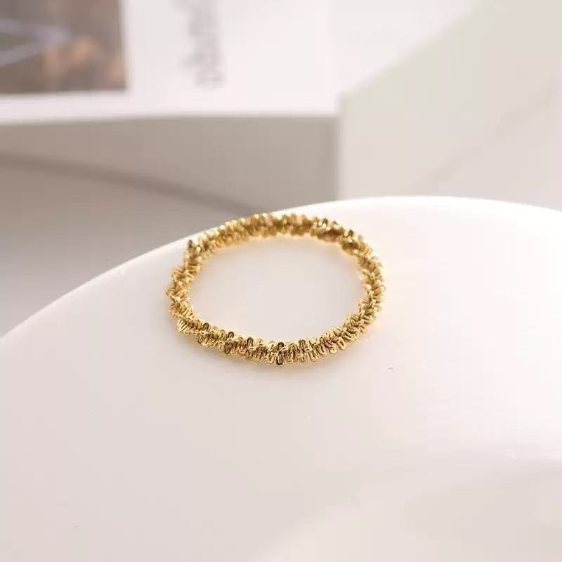 #70 Stainless Steel Gold Plated Ring 2 Year Color Warranty with 50 Pieces Minimum Order