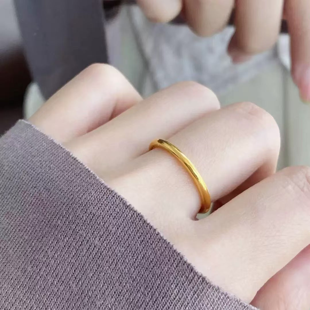 #71 Stainless Steel Gold Plated Ring 2 Year Color Warranty with 50 Pieces Minimum Order