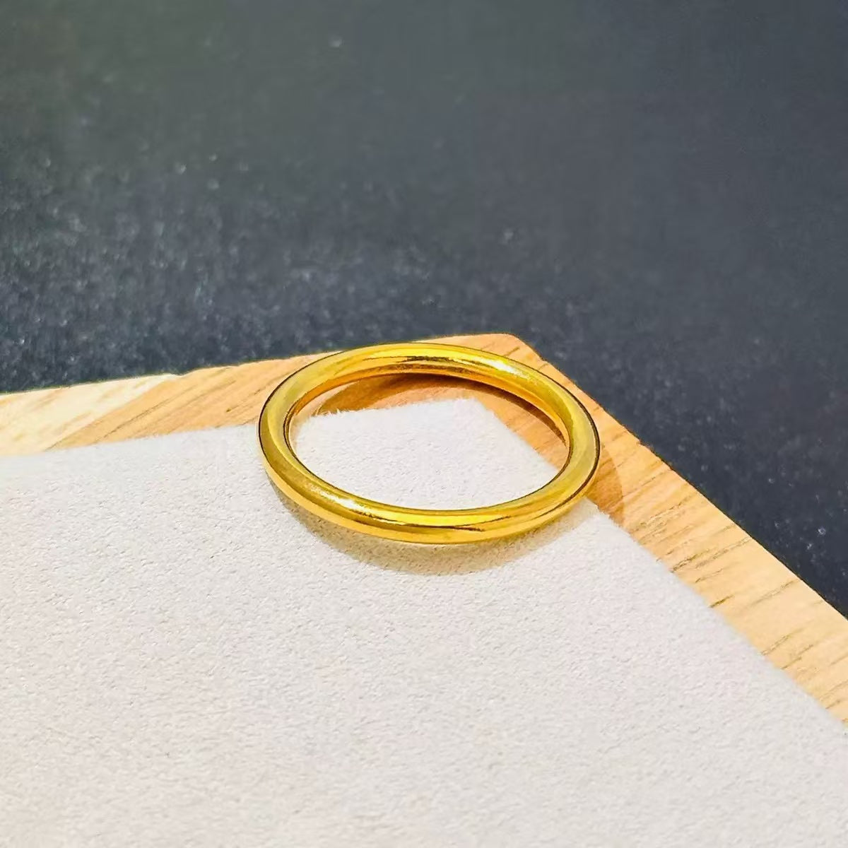 #71 Stainless Steel Gold Plated Ring 2 Year Color Warranty with 50 Pieces Minimum Order