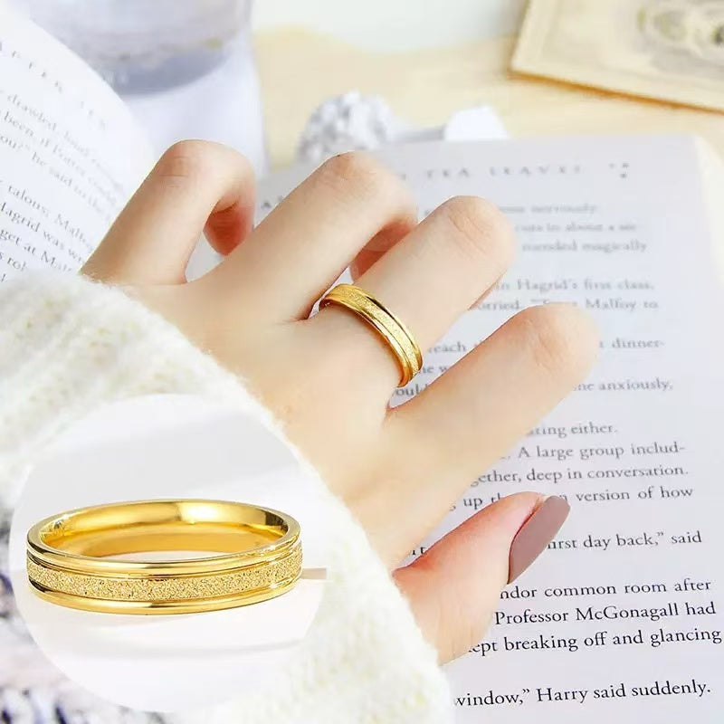 #72 Stainless Steel Gold Plated Ring 2 Year Color Warranty with 50 Pieces Minimum Order