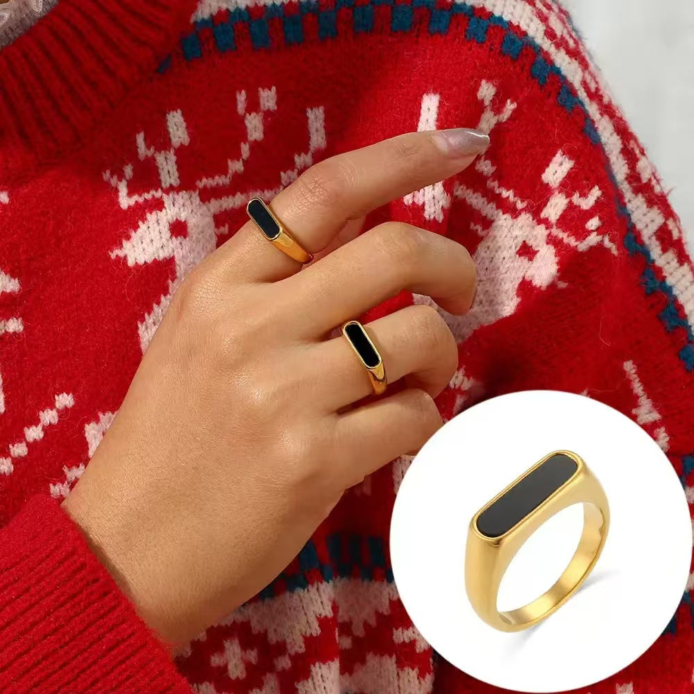 #74 Stainless Steel Gold Plated Ring 2 Year Color Warranty with 50 Pieces Minimum Order