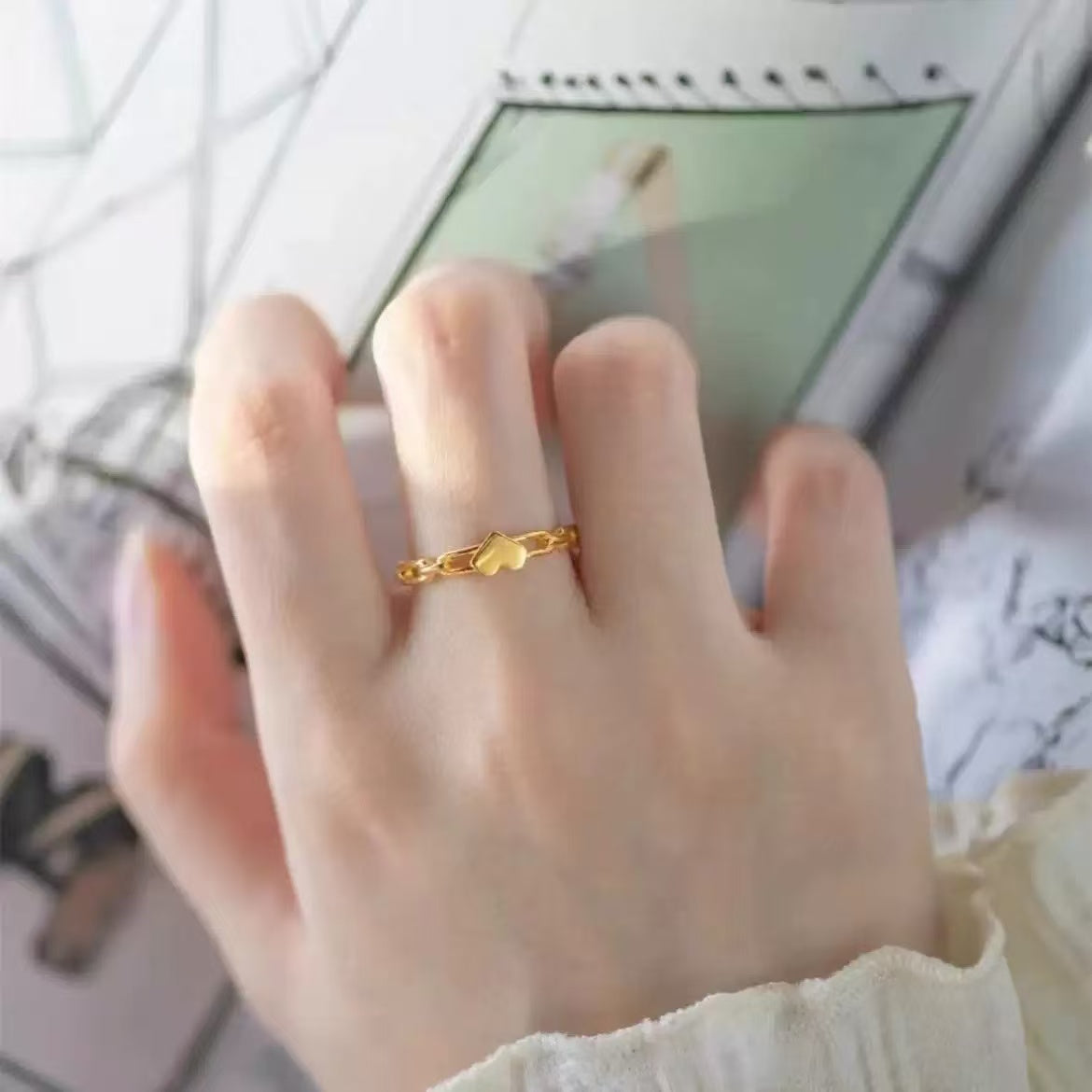 #76 Stainless Steel Gold Plated Ring 2 Year Color Warranty with 50 Pieces Minimum Order