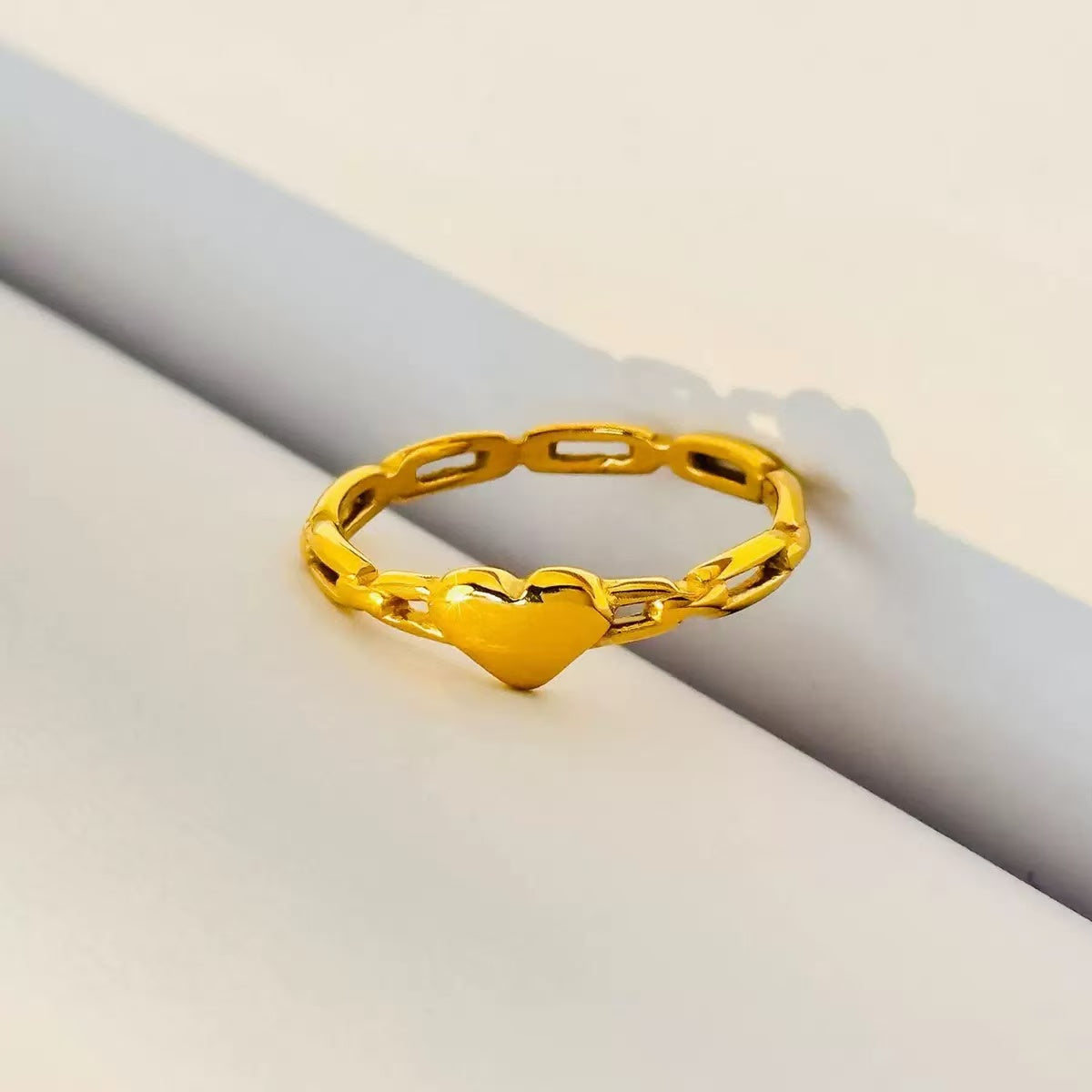 #76 Stainless Steel Gold Plated Ring 2 Year Color Warranty with 50 Pieces Minimum Order