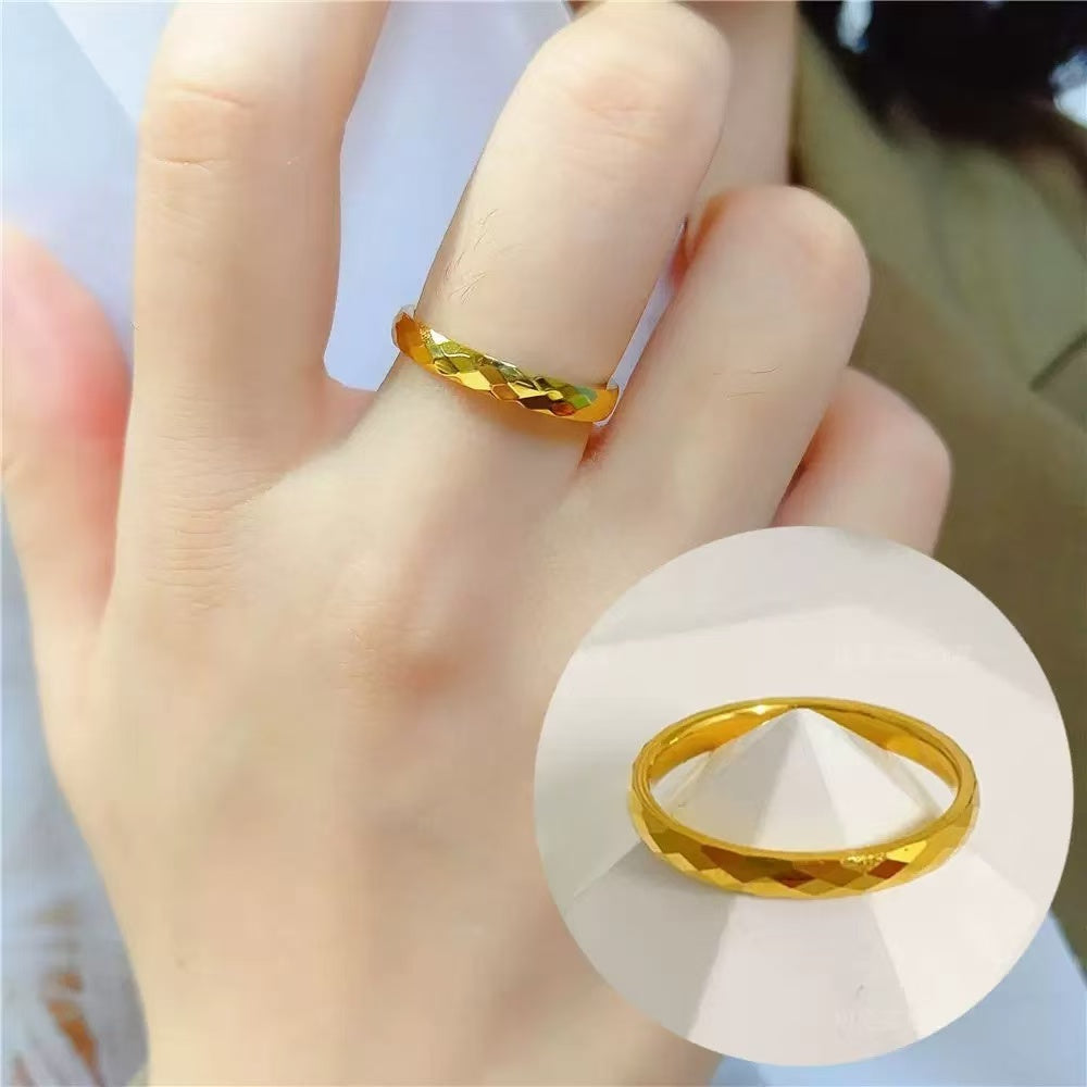 #81 Stainless Steel Gold Plated Ring 2 Year Color Warranty with 50 Pieces Minimum Order