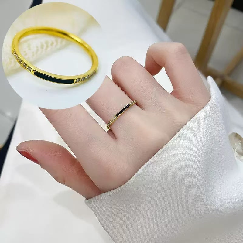 #82 Stainless Steel Gold Plated Ring 2 Year Color Warranty with 50 Pieces Minimum Order