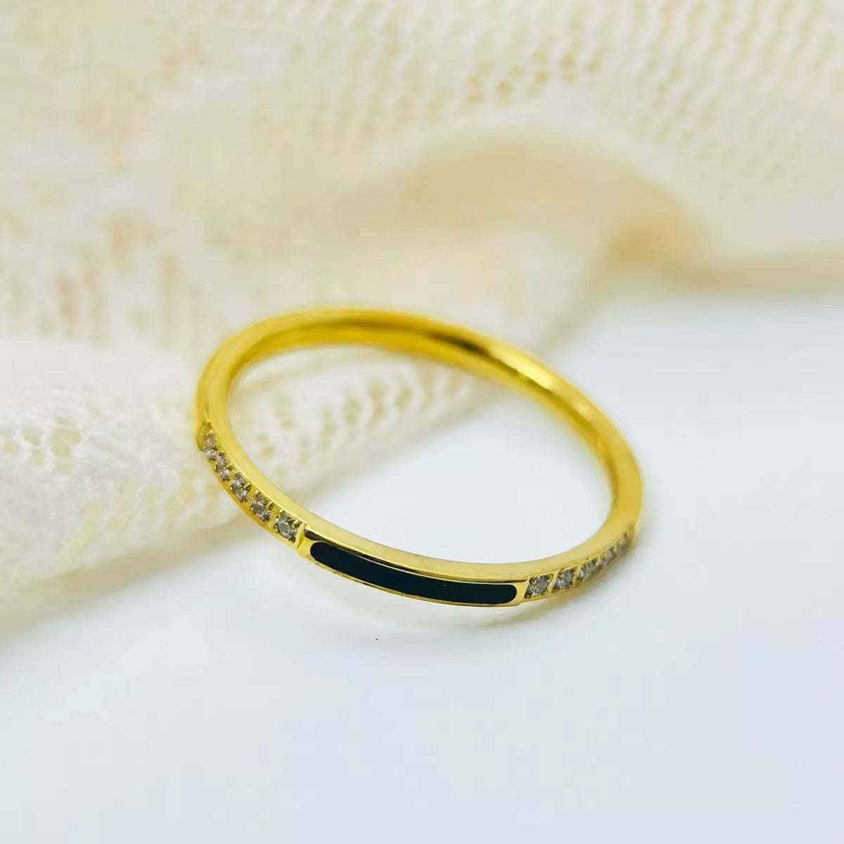 #82 Stainless Steel Gold Plated Ring 2 Year Color Warranty with 50 Pieces Minimum Order