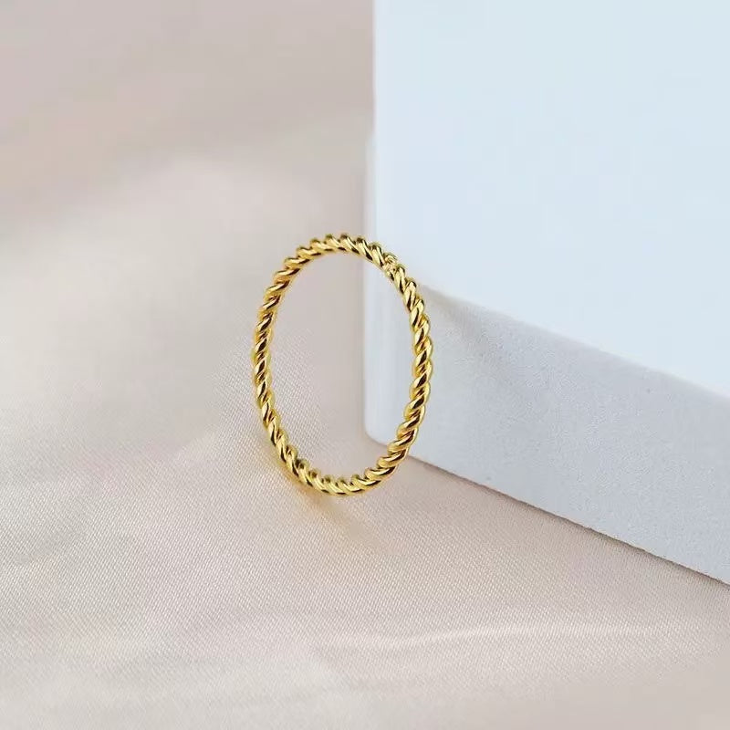 #83 Stainless Steel Gold Plated Ring 2 Year Color Warranty with 50 Pieces Minimum Order
