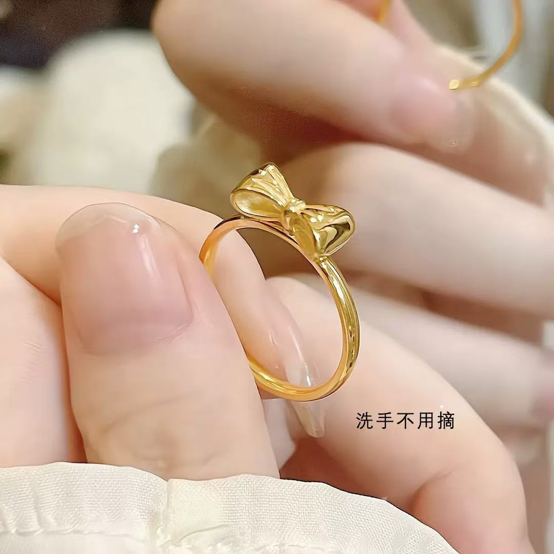 #84 Stainless Steel Gold Plated Ring 2 Year Color Warranty with 50 Pieces Minimum Order