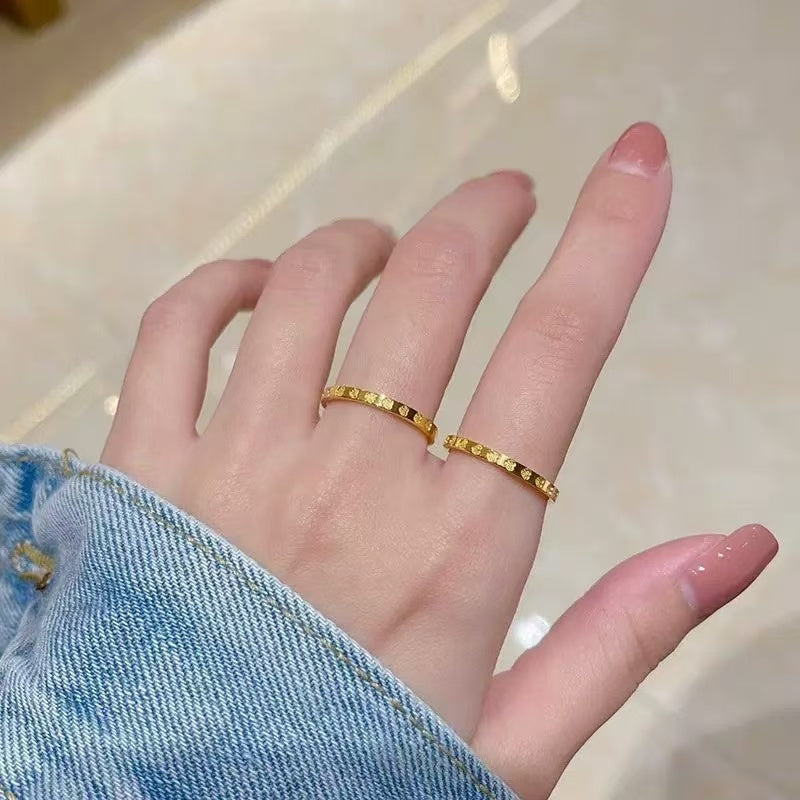 #85 Stainless Steel Gold Plated Ring 2 Year Color Warranty with 50 Pieces Minimum Order